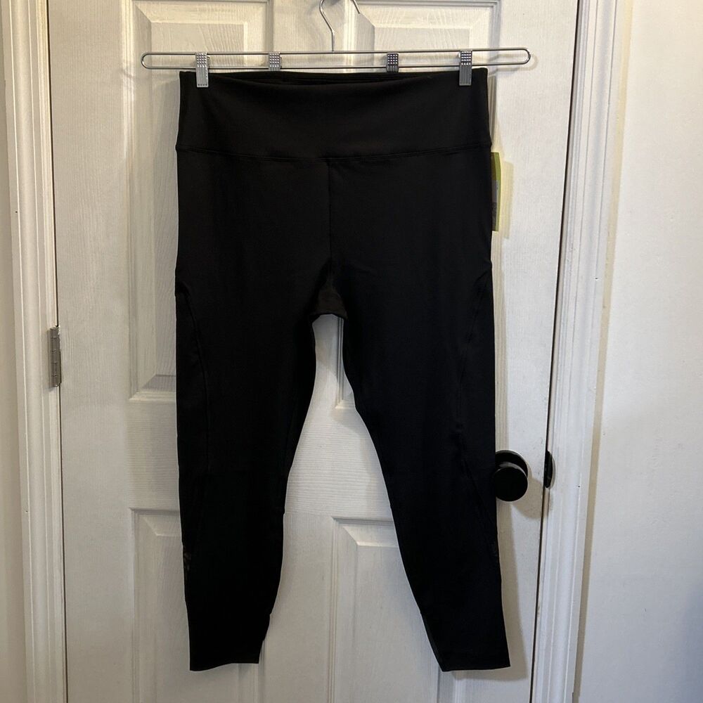 NWT All in Motion Women’s Leggings Pockets Mesh Black Size 1X